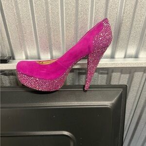 Pink Rhinestone High Heels